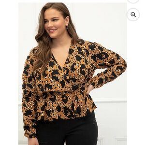 Eloquii 24 blouse gorgeous animal print